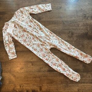 Velvet Fawn Floral zippy footie size 2T